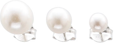 Ohrringe – Stuttgarts feine Juweliersqualität.  Ohrsteckerset bestehend aus 3 Paar.  Echtes Silber Sterlingsilber 925/- mit  wunderschön schimmernden synthetischen weißen Perlen (Durchmesser ca. 5,0, 7,0 und 8,5mm). Ein Preiskracher exklusiv aus dem Hause