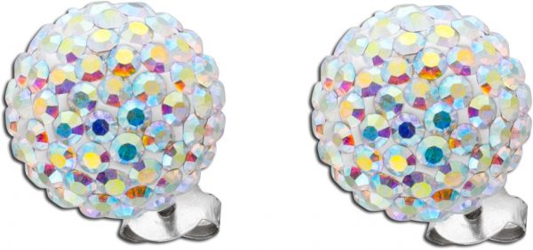 Ohrringe – Märchenhafte Kristallohrstecker 120 Kristallen aurora borealis Silber 925