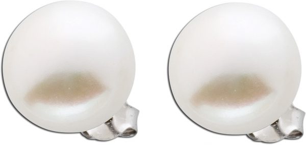 Silber Ohrstecker Perlen Süßwasserzuchtperlen Ohrringe Silber 925 große weisse Perlen Ø13mm