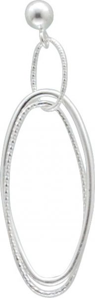 Ohrringe – Wunderschöne Ohrstecker mit 2 ovalen Ringen, beweglich, aus echtem Silber Sterlingsilber 925/-, rhodiniert und hochglanzpoliert. Länge des Ohrschmucks ca. 5,0cm, Breite ca. 1,7cm. In feiner Juweliersqualität, exklusiv aus dem Hause ABRAMOWICZ.