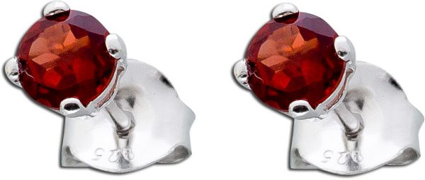 Rote Granat Ohrringe EdelsteinOhrstecker Silber 925 rot