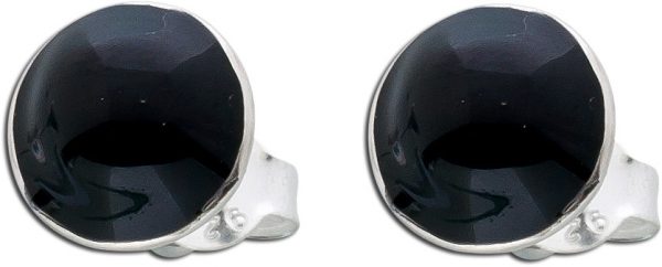Ohrringe – Ohrstecker Sterling Silber 925 schwarze Emaille