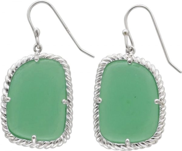 Ohrringe – Ohrhänger in Silber Sterlingsilber 925/-, mit grüner Jade