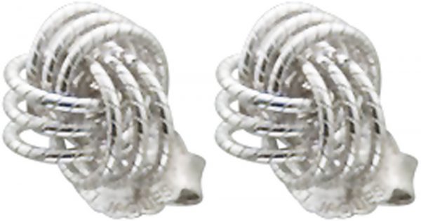 Ohrringe – Ohrstecker in Sterling-silber 925/- Knoten poliertrhodiniert, Durchmesser 8mm