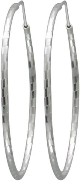 Ohrringe – Creolen in Silber Sterlingsilber 925/- Oberflächen verspiegelt, Durchmesser 35mm