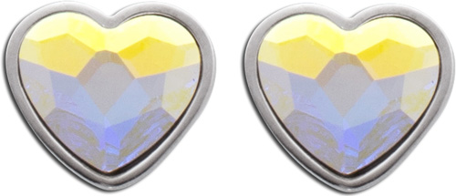 Ohrringe – Ohrstecker  Herz in Silber Sterlingsilber 925/-,  rhodiniert mit Kristall