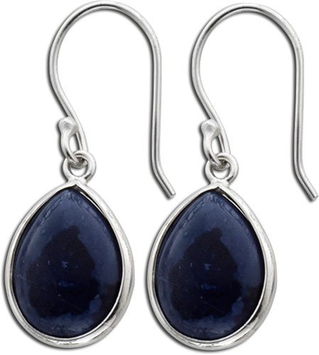 Obsidian Ohrringe Sterling Silber 925/-  nachtblau