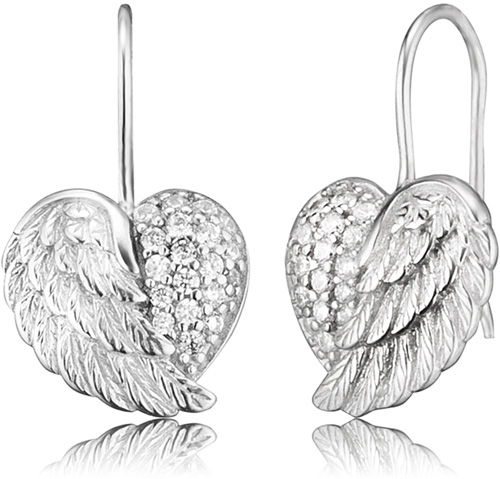 Ohrringe – Ohrhänger ERE-HEARTWING-ZI  in Silber Sterlingsilber Herzflügel mit Zirkonia