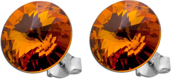 Ohrringe – Ohrstecker Swarovski Elements orange Silber 925