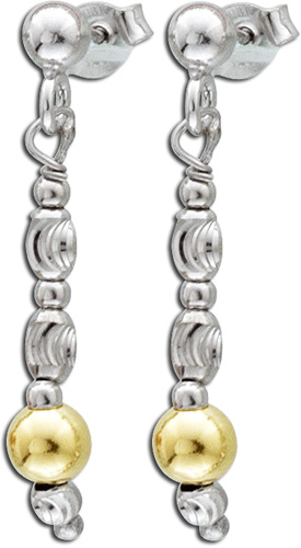 Ohrringe – Ohrstecker in Silber Sterlingsilber 925/-, gelbvergoldet, rhodiniert