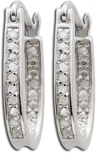 Ohrringe – Creolen in Silber Sterlingsilber rhodiniert mit 26 Diamanten