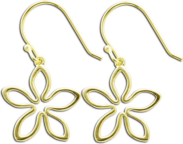 Ohrringe – Ohrhänger Silber Sterlingsilber gelbvergoldet Blumen