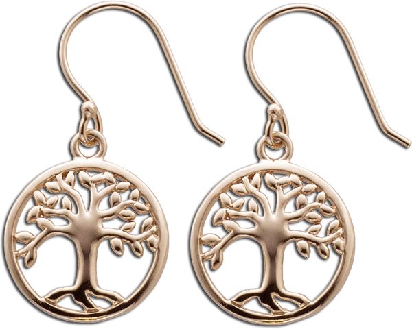 Ohrringe – Ohrhänger Silber Sterlingsilber rotvergoldet Lebensbaum