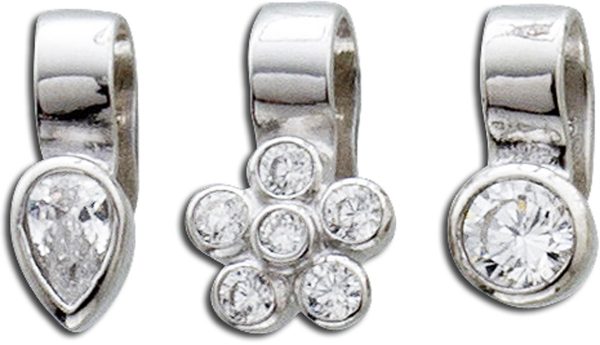 Ohrringe – Fake-Ohr-Nase-Piercing Sterling Silber 925/- rhodiniert Zirkonia 3er Set