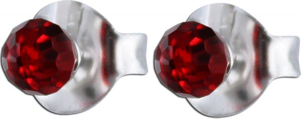 Ohrringe – Ohrstecker Silber Sterlingsilber rhodiniert 2 Swarovski Elements rot