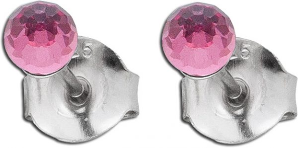 Ohrringe – Ohrstecker Silber Sterling 925 Swarovski Elements pink rhodiniert