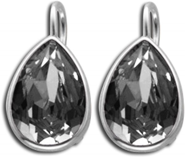 Ohrringe – Ohrhänger 925er Sterling Silber rhodiniert Swarovski Elements schwarz