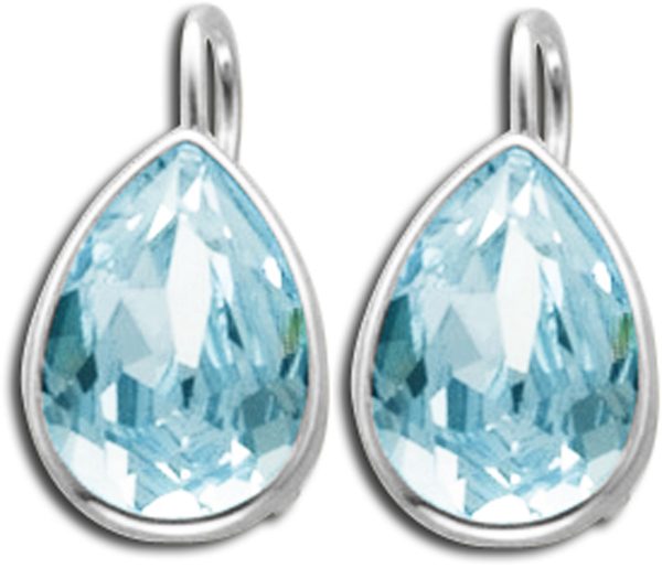 Ohrringe – Ohrhänger 925er Sterling Silber rhodiniert Swarovski Elements blau