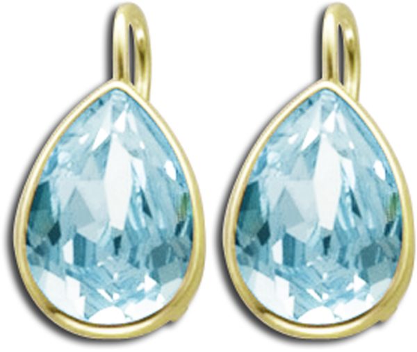 Ohrringe – Ohrhänger 925er Sterling Silber gelbvergoldet Swarovski Elements blau