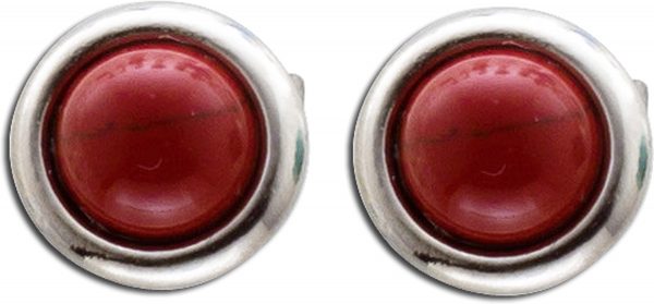 Rote Korallen Ohrstecker Ohrringe Silber 925 rekonstruiert roter Edelstein