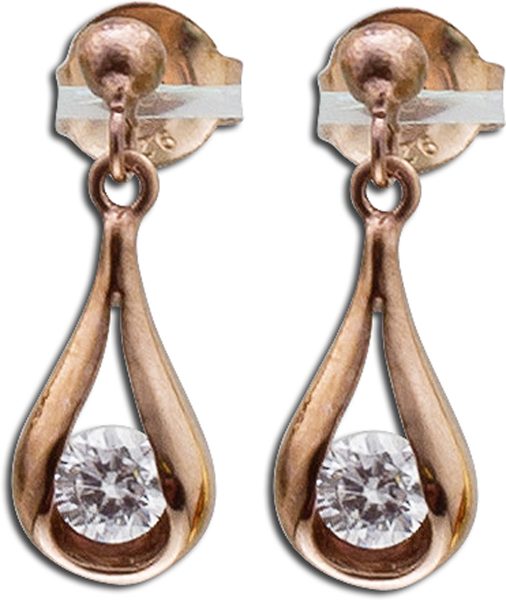 Ohrringe – Ohrhänger Sterling Silber 925 rosévergoldet Zirkonia