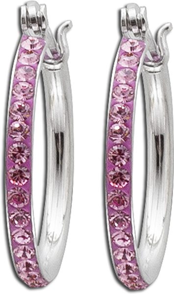 Ohrringe – Ohrhänger Sterling Silber 925 mit rosa Zirkonia