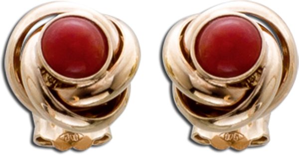 Ohrringe – Ohrstecker Sterling Silber 925 rosévergoldet mit Koralle