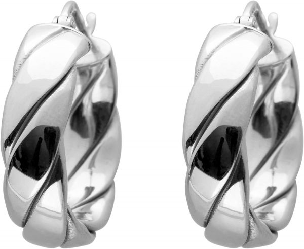 Creolen Muster Silber 925 Ohrringe Damenschmuck