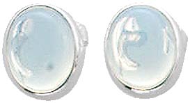 Ohrringe – Silberohrschmuck. Ohrstecker aus 925/- Silber Sterlingsilber mit synthetischen Mondstein.