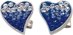 Ohrringe – Ohrschmuck in Silber Sterlingsilber 925/- mit weißen und blauen Kristallstrasssteinen