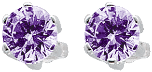 Ohrringe – Silberohrschmuck im absoluten Topdesign. Ohrstecker besetzt mit edelsten lila Zirkonia, die besonders im Licht funkeln, aus echtem Silber Sterlingsilber 925/-, rhodiniert und hochglanzpoliert. Durchmesser ca. 9,94 mm, Dicke ca. 7,67 mm. Ein edl