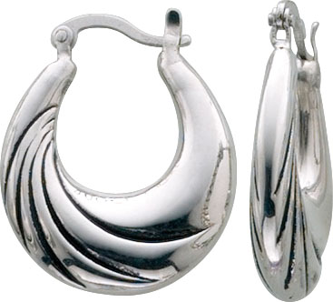 Ohrringe – Creolen aus echtem Silber Sterlingsilber 925/-, halbmassiv, mit sicherem Scharnierverschluss. Dauerniedrigpreisgarantie von Abramowicz, den Juwelier Ihres Vertrauens aus Stuttgart